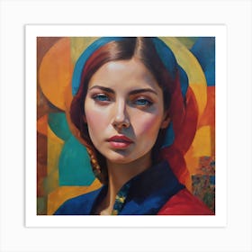 Woman With Blue Eyes Art Print