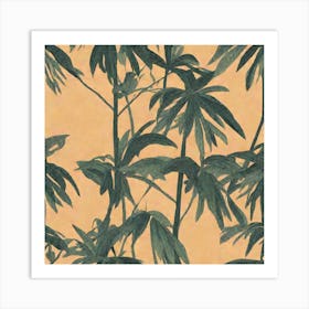 Tropical Tree On A Solid Background Simple pattern art, 115 Art Print
