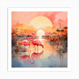 Avian Ballet: Brushstrokes of Tranquility Art Print