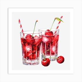 Cherry Cocktail Art Print