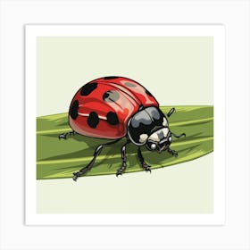 Ladybug On A Leaf Art Print