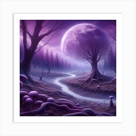 Purple moon 2 Art Print