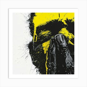 Splatter Black Face Painting 1 Art Print