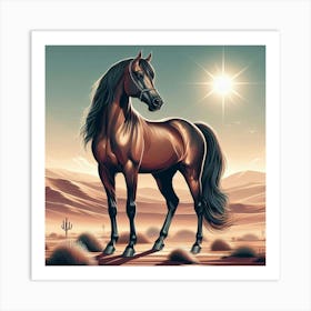 Illustration Arabian stallion Art Print