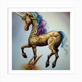 Golden Unicorn Art Print