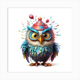 Birthday Owl 3 Art Print