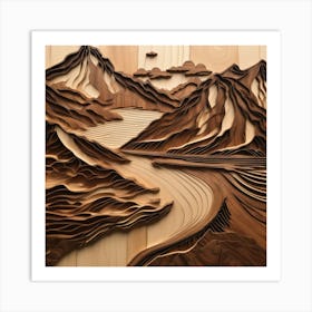 Mountains In The Woods Art Print