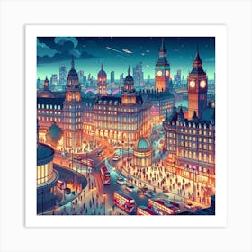 London City At Night Art Print