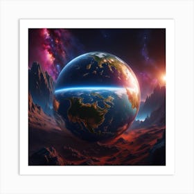 Earth In Space Art Print