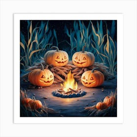 Halloween Pumpkins Art Print