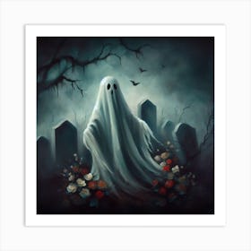 Ghost In The Graveyard Art Print