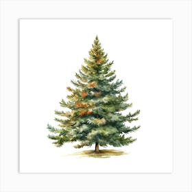 Watercolor Christmas Tree Art Print