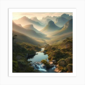 Sunrise In The Mountains 18 Art Print