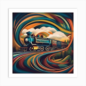 A Speeding Train Art Print