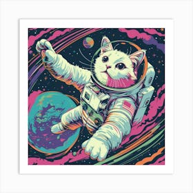 Cat In Space 5 Art Print
