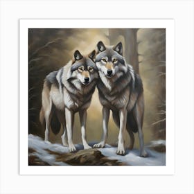 Wolf Couple Art Print