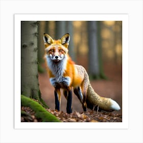 Red Fox In The Forest 10 Art Print