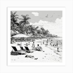 Day At The Beach 3 Art Print