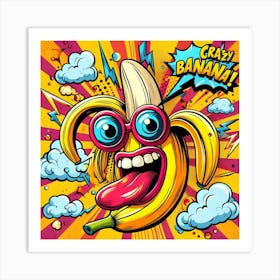 Crazy Banana Pop Illustration Art Print