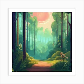 Majestic Forest Beautiful Nature Scene Art Print