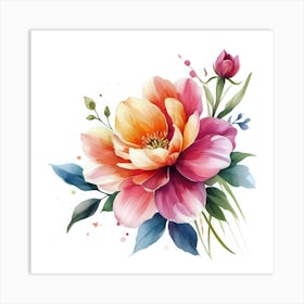 Watercolor Flowers V.15 Art Print