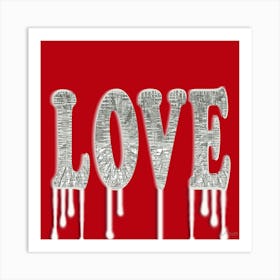 Love On A Red Background Art Print