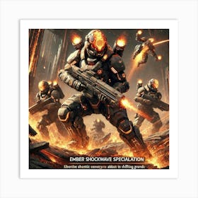 Flame Guardians Elite Combat Art Print