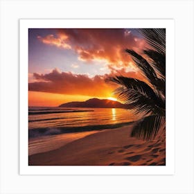 Sunset On The Beach 428 Art Print