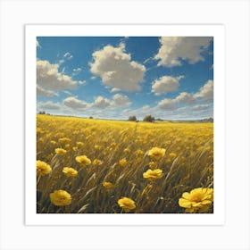 Field Of Yellow Flowers 49 Art Print