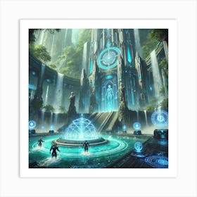 Abyssal Temple Scifi Art Print