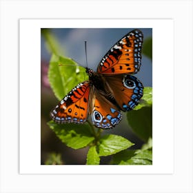 Butterfly With Blue Eyes Art Print