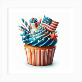 Patriotic Cupcake 1 Art Print