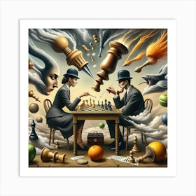 Strategic Surrealism: The Chessboard Illusion Art Print