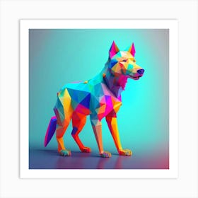 Polygonal Wolf Art Print