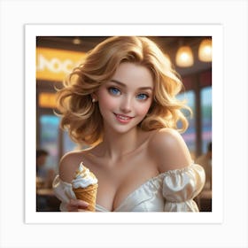 Ice Cream Girl 9 Art Print