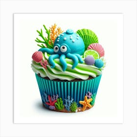 Octopus Cupcake Art Print