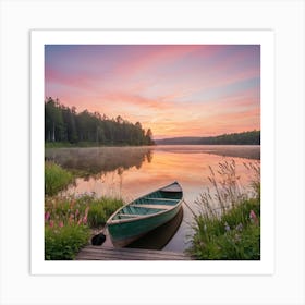 Sunrise On A Lake 1 Art Print