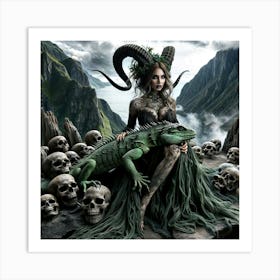 Woman With Horns Art Print