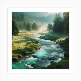 Sunrise In The Forest Art Print