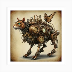 Steampunk Creatures Combine Animal Features With Mechanical Elements In A Steampunk Style 26466779 (2) Art Print