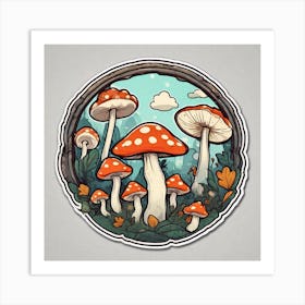 Mushroom In The Forest 1 Art Print