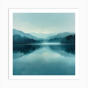 Lake In The Mist Art Print