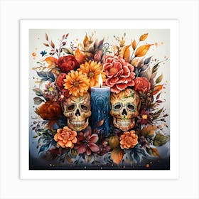 Day Of The Dead Skulls 3 Art Print