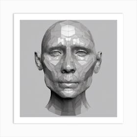 Polygonal Head Art Print