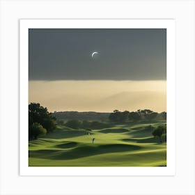 Golfer On A Golf Course Art Print