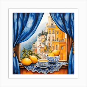 Lemons By The Window Art Print