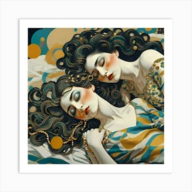 Two Beautiful Women Resting Art Print