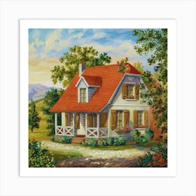 Cottage In The Countryside Art Print