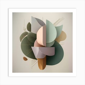 Abstract Geometric Design Soft Pastel Art Print