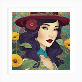 Girl In A Hat Art Print